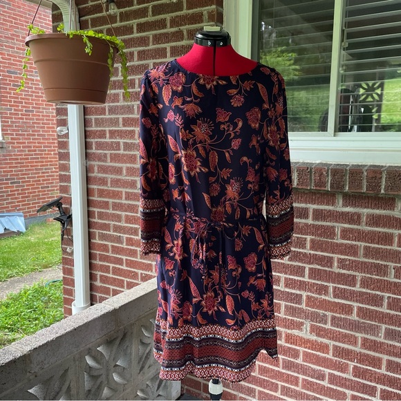 beachlunchlounge Women's Floral 3/4 Length Sleeve Mini Dress - size S - Picture 3 of 8